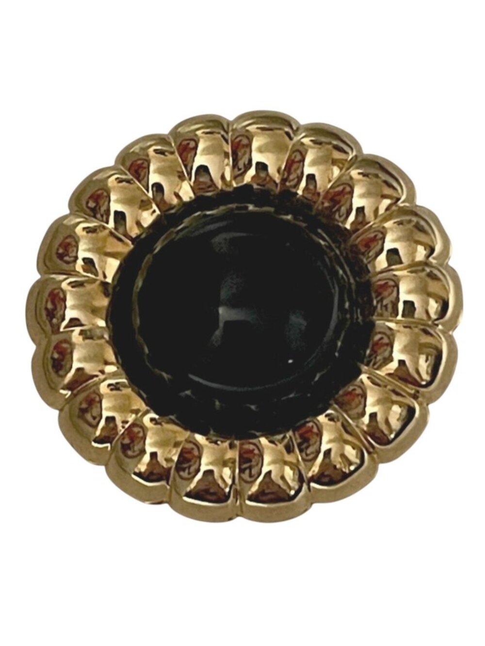 Vintage Jeri-Lou Scarf Clip Gold-tone Black Cabochon Hinged 1980's